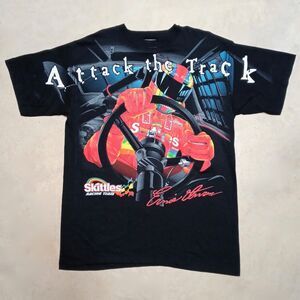 Vintage 1998 Ernie Irvan Skittles All Over Print NASCAR T-Shirt Size XL